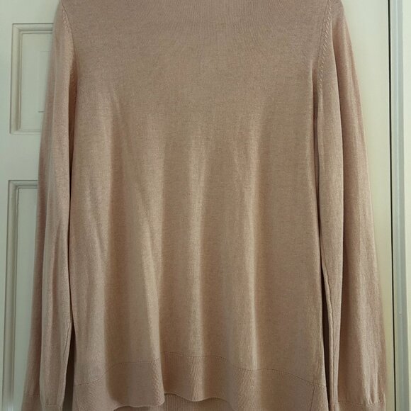 Lightweight Cotton Cashmere V-Neck Sweater - Sugar Stone - Sz Lg - Picture 3 of 6